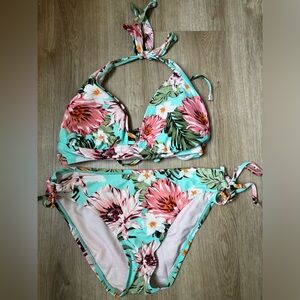 Kona sol pink and turquoise bathing suit